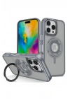 Mey İthalat®  iPhone 16 Pro Banza Magsafe Standlı Kapak - Titan Gri