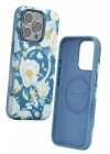 Mey İthalat®  iPhone 16 Pro Flower Series Magsafe Kapak - Mavi