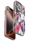 Mey İthalat®  iPhone 16 Pro Flower Series Magsafe Kapak - Pembe