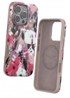 Mey İthalat®  iPhone 16 Pro Flower Series Magsafe Kapak - Pembe