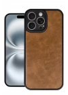 Mey İthalat®  iPhone 16 Pro Kılıf Aras Deri Kapak - Taba