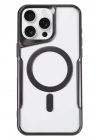 Mey İthalat®  iPhone 16 Pro Kılıf Boyi Magsafe Silikon Kapak - Siyah