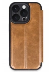 Mey İthalat®  iPhone 16 Pro Kılıf Flip Cover - Taba