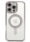 Mey İthalat®  iPhone 16 Pro Kılıf Joke Simli Magneticsafe Kılıf - Pembe