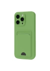 Mey İthalat®  iPhone 16 Pro Kılıf Kelvin Kartvizitli Silikon - Açık Yeşil