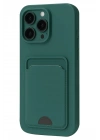 Mey İthalat®  iPhone 16 Pro Kılıf Kelvin Kartvizitli Silikon - Koyu Yeşil