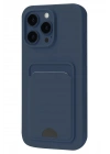 Mey İthalat®  iPhone 16 Pro Kılıf Kelvin Kartvizitli Silikon - Lacivert