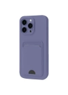 Mey İthalat®  iPhone 16 Pro Kılıf Kelvin Kartvizitli Silikon - Lila