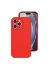 Mey İthalat®   iPhone 16 Pro Kılıf Nano içi Kadife Silikon - Kırmızı