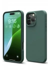 Mey İthalat®  iPhone 16 Pro Kılıf Nano içi Kadife Silikon - Koyu Yeşil