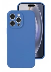 Mey İthalat®  iPhone 16 Pro Kılıf Nano içi Kadife Silikon - Mavi