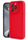 Mey İthalat®  iPhone 16 Pro Kılıf Viera Silikon - Kırmızı
