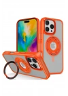 Mey İthalat®  iPhone 16 Pro Max Banza Magsafe Standlı Kapak - Turuncu