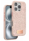 Mey İthalat®   iPhone 16 Pro Max Bright Simli Kapak - Pembe