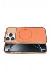 Mey İthalat®   iPhone 16 Pro Max Bruma Magsafe Kapak - Turuncu
