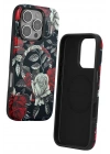 Mey İthalat®  iPhone 16 Pro Max Flower Series Magsafe Kapak - Siyah