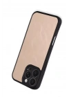 Mey İthalat®   iPhone 16 Pro Max Kılıf Aras Deri Kapak - Pudra