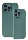 Mey İthalat®  iPhone 16 Pro Max Kılıf Auto Focus Karbon Kapak - Koyu Yeşil