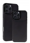 Mey İthalat®  iPhone 16 Pro Max Kılıf Auto Focus Karbon Kapak - Siyah
