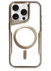Mey İthalat®  iPhone 16 Pro Max Kılıf Boyi Magsafe Silikon Kapak - Kahverengi