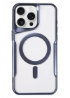 Mey İthalat®  iPhone 16 Pro Max Kılıf Boyi Magsafe Silikon Kapak - Lacivert