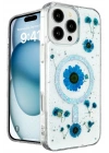 Mey İthalat®  iPhone 16 Pro Max Kılıf Daisy Simli Magsafe Kapak - Mavi