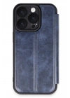Mey İthalat®   iPhone 16 Pro Max Kılıf Flip Cover - Lacivert