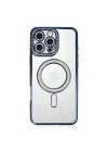 Mey İthalat®  iPhone 16 Pro Max Kılıf Joke Simli Magneticsafe Kılıf - Lacivert