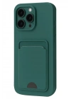 Mey İthalat®  iPhone 16 Pro Max Kılıf Kelvin Kartvizitli Silikon - Koyu Yeşil