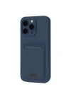 Mey İthalat®  iPhone 16 Pro Max Kılıf Kelvin Kartvizitli Silikon - Lacivert