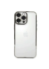 Mey İthalat®  iPhone 16 Pro Max Kılıf  Lensli Silikon - Gümüş