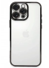 Mey İthalat®  iPhone 16 Pro Max Kılıf  Lensli Silikon - Siyah