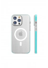 Mey İthalat®  iPhone 16 Pro Max Line Magsafe Kapak - Mavi