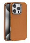 Mey İthalat®  iPhone 16 Pro Max Wonder Deri Magsafe Kapak - Kahverengi