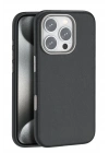 Mey İthalat®  iPhone 16 Pro Max Wonder Deri Magsafe Kapak - Siyah