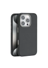 Mey İthalat®  iPhone 16 Pro Max Wonder Deri Magsafe Kapak - Siyah