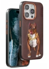 Mey İthalat®  iPhone 16 Pro Perma Desenli Kapak - Kahverengi