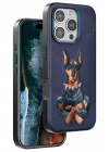 Mey İthalat®  iPhone 16 Pro Perma Desenli Kapak - Lacivert
