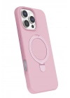 Mey İthalat®   iPhone 16 Pro Regal Magsafe Standlı Kapak - Açık Pembe