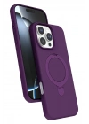 Mey İthalat®   iPhone 16 Pro Regal Magsafe Standlı Kapak - Derin Mor