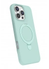 Mey İthalat®   iPhone 16 Pro Regal Magsafe Standlı Kapak - Su Yeşili
