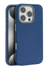 Mey İthalat®  iPhone 16 Pro Wonder Deri Magsafe Kapak - Lacivert