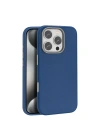 Mey İthalat®  iPhone 16 Pro Wonder Deri Magsafe Kapak - Lacivert