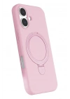Mey İthalat®   iPhone 16 Regal Magsafe Standlı Kapak - Açık Pembe
