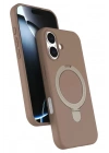 Mey İthalat®   iPhone 16 Regal Magsafe Standlı Kapak - Çöl Titanyum