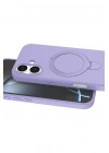 Mey İthalat®   iPhone 16 Regal Magsafe Standlı Kapak - Lila