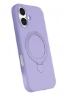 Mey İthalat®   iPhone 16 Regal Magsafe Standlı Kapak - Lila