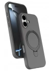 Mey İthalat®   iPhone 16 Regal Magsafe Standlı Kapak - Titan Gri