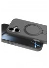 Mey İthalat®   iPhone 16 Regal Magsafe Standlı Kapak - Titan Gri