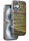 Mey İthalat®  iPhone 16 Wave Kapak - Koyu Kahve